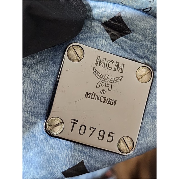 Authentic MCM Visetos Side Stud X-Mini Stark Bebe Boo Backpack Blue - Picture 5 of 13